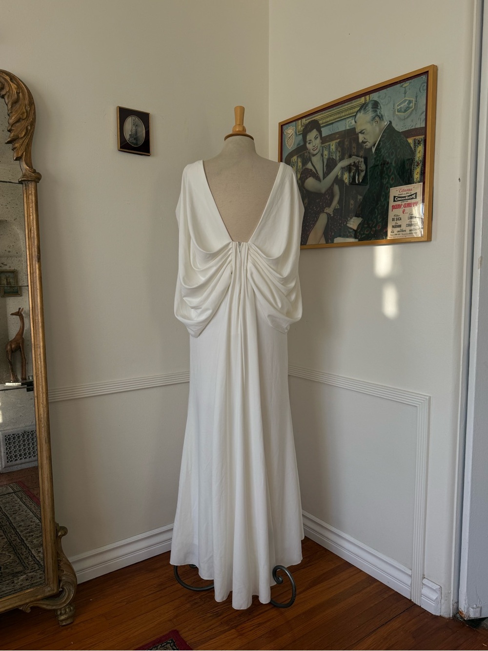 Draped Back Wedding Dress